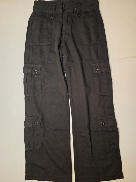 Unbranded Pants - Cargo Pants Black Multi Pocket Utility Button Detail Size S NWOT